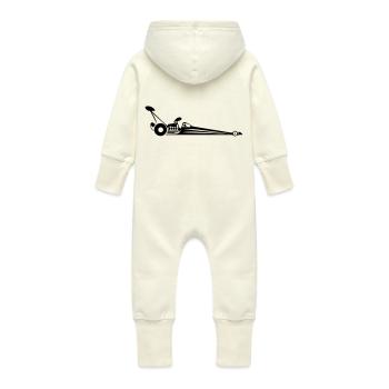 Race Dragster - Grenouillère à capuche bio en molleton Bébé - vanille - Dos