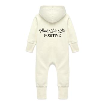 Yoga Meditation Spa Namaste - Baby Organic Sweat Overalls With Hood - vanilla - Back