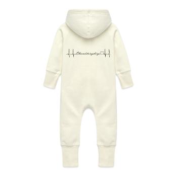 Montagnes de grès de l’Elbe - Grenouillère à capuche bio en molleton Bébé - vanille - Dos