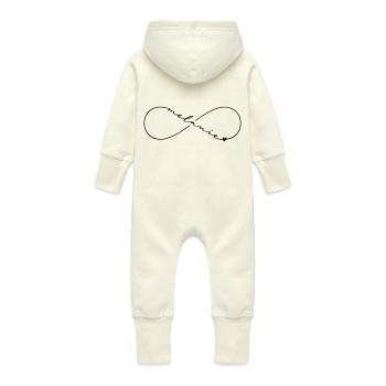 Melanie Name Symbole de l’infini - Grenouillère à capuche bio en molleton Bébé - vanille - Dos
