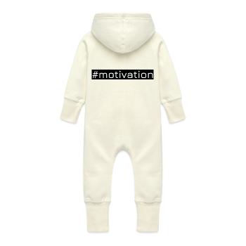 #motivation - Baby Organic Sweat Overalls With Hood - vanilla - Back