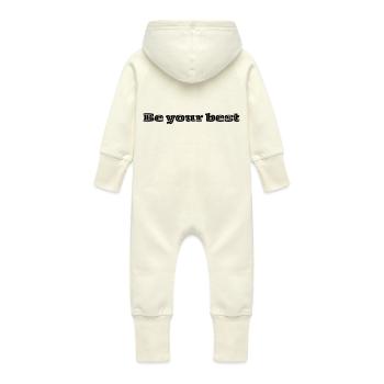 Soyez votre meilleur - Conception de citations motivantes - Grenouillère à capuche bio en molleton Bébé - vanille - Dos