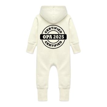 Opa 2025 - Baby Bio Sweat Overall mit Kapuze - Vanille-Milchshake - Hinten