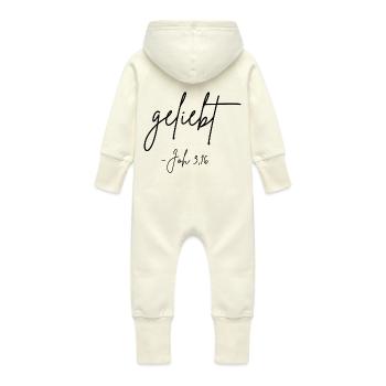 geliebt - Baby Bio Sweat Overall mit Kapuze - Vanille-Milchshake - Hinten