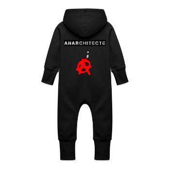 ANARCHITECTE - Jeux de Mots - Francois Ville - Grenouillère à capuche bio en molleton Bébé - vanille - Dos