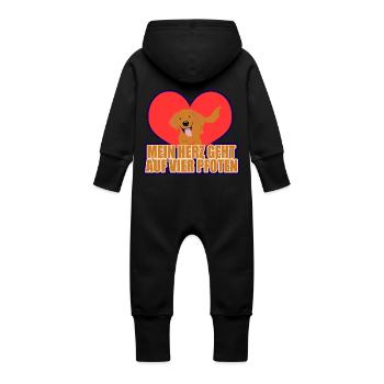 11 - Grenouillère à capuche bio en molleton Bébé - vanille - Dos