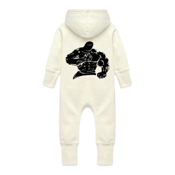 iron thug - Baby Organic Sweat Overalls With Hood - vanilla - Back