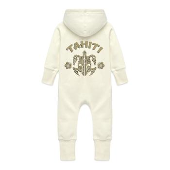 tahiti - Grenouillère à capuche bio en molleton Bébé - vanille - Dos