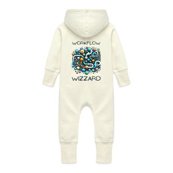 Workflow Wizzard - Baby Organic Sweat Overalls With Hood - vanilla - Back