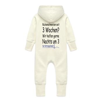 Rettungsdienst der Klassiker - Baby Bio Sweat Overall mit Kapuze - Vanille-Milchshake - Hinten