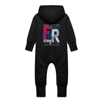URBAN FR - Grenouillère à capuche bio en molleton Bébé - vanille - Dos