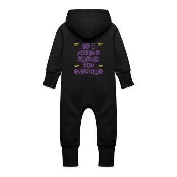 Positive Energy – Motivation for All - Baby Organic Sweat Overalls With Hood - vanilla - Back