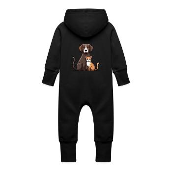 Amis les plus doux - Grenouillère à capuche bio en molleton Bébé - vanille - Dos