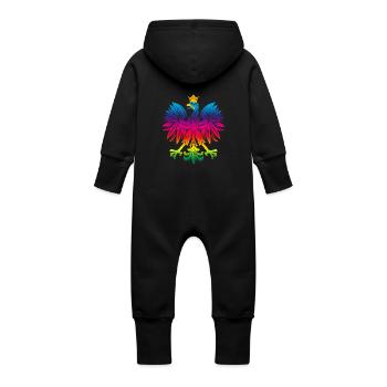 Rainbow eagle 1 - Baby Organic Sweat Overalls With Hood - vanilla - Back