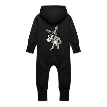Donkey Comic Cool - Baby Organic Sweat Overalls With Hood - vanilla - Back