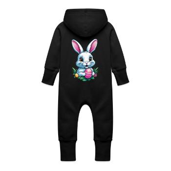 Lapin de Pâques - Grenouillère à capuche bio en molleton Bébé - vanille - Dos