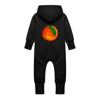 Peach - Baby Organic Sweat Overalls With Hood - vanilla - Back