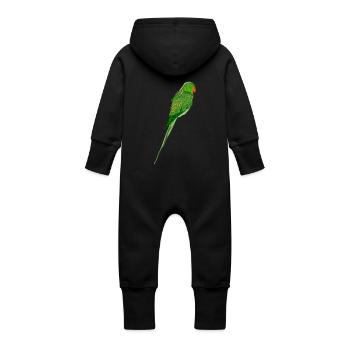 parrot35 - Baby Organic Sweat Overalls With Hood - vanilla - Back