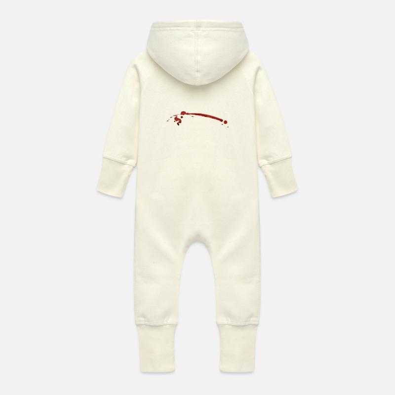 Blutspritzer - Baby Bio Sweat Overall mit Kapuze - Vanille-Milchshake