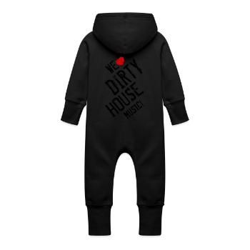 WE LOVE DIRTY HOUSE Music - Baby Bio Sweat Overall mit Kapuze - Vanille-Milchshake - Hinten