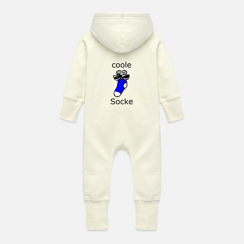 chaussette cool - Grenouillère à capuche bio en molleton Bébé - vanille