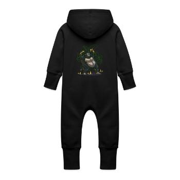 T-shirt Singe Banane - Grenouillère à capuche bio en molleton Bébé - vanille - Dos