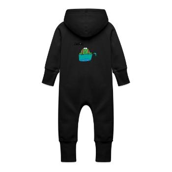 Pensée Shadokienne - Grenouillère à capuche bio en molleton Bébé - vanille - Dos