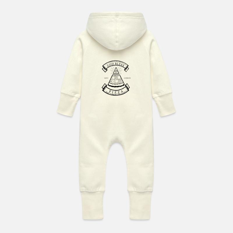 God bless pizza - Baby Bio Sweat Overall mit Kapuze - Vanille-Milchshake