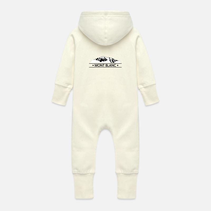 Mont blanc - Grenouillère à capuche bio en molleton Bébé - vanille