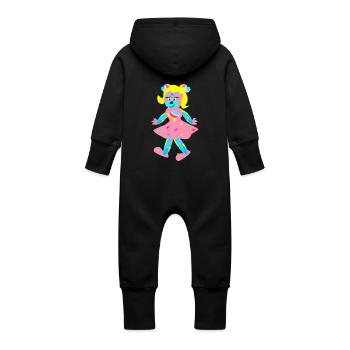 Rainbow Triene - Fantasy - Little Animals - Baby Organic Sweat Overalls With Hood - vanilla - Back