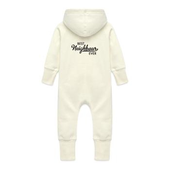 Best neighbor ever - Baby Organic Sweat Overalls With Hood - vanilla - Back