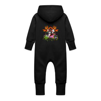 Mignon bébé à fourrure - Grenouillère à capuche bio en molleton Bébé - vanille - Dos