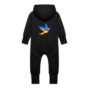 Ukraine - Grenouillère à capuche bio en molleton Bébé - vanille - Dos
