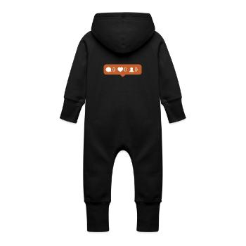 Instagram Herz - Baby Bio Sweat Overall mit Kapuze - Vanille-Milchshake - Hinten