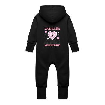L’amour est comme Pi réel, irrationnel et sans fin - Grenouillère à capuche bio en molleton Bébé - vanille - Dos