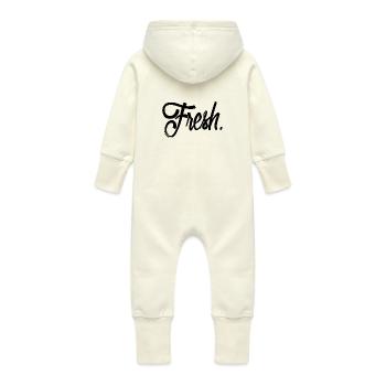 noir frais - Grenouillère à capuche bio en molleton Bébé - vanille - Dos