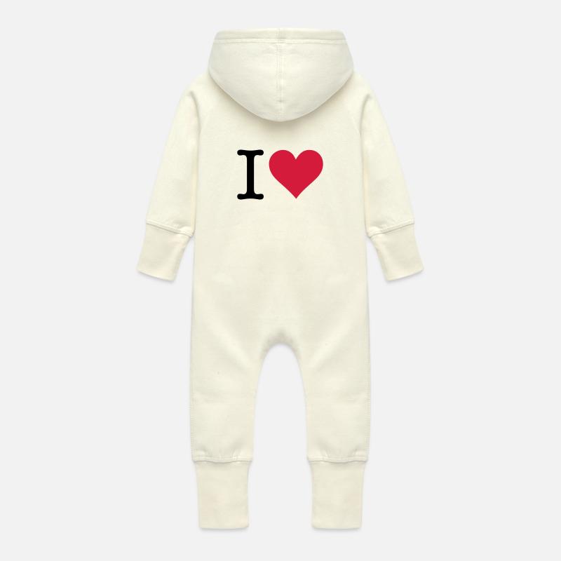 Ich liebe das Original - Baby Bio Sweat Overall mit Kapuze - Vanille-Milchshake