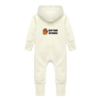 Kepp votre distance! - Grenouillère à capuche bio en molleton Bébé - vanille - Dos