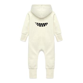 Smiling teeth minimum distance - Baby Organic Sweat Overalls With Hood - vanilla - Back