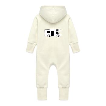 Maison mobile / cadeau - Grenouillère à capuche bio en molleton Bébé - vanille - Dos