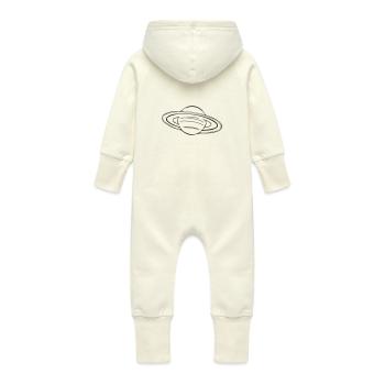 Saturne - Grenouillère à capuche bio en molleton Bébé - vanille - Dos