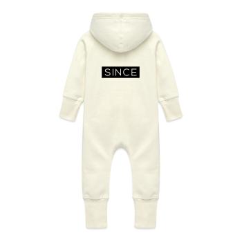 Depuis - Depuis votre texte - Grenouillère à capuche bio en molleton Bébé - vanille - Dos
