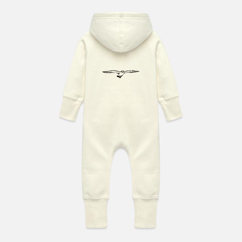 Möwe - Baby Bio Sweat Overall mit Kapuze - Vanille-Milchshake