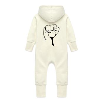 Le poing - Grenouillère à capuche bio en molleton Bébé - vanille - Dos