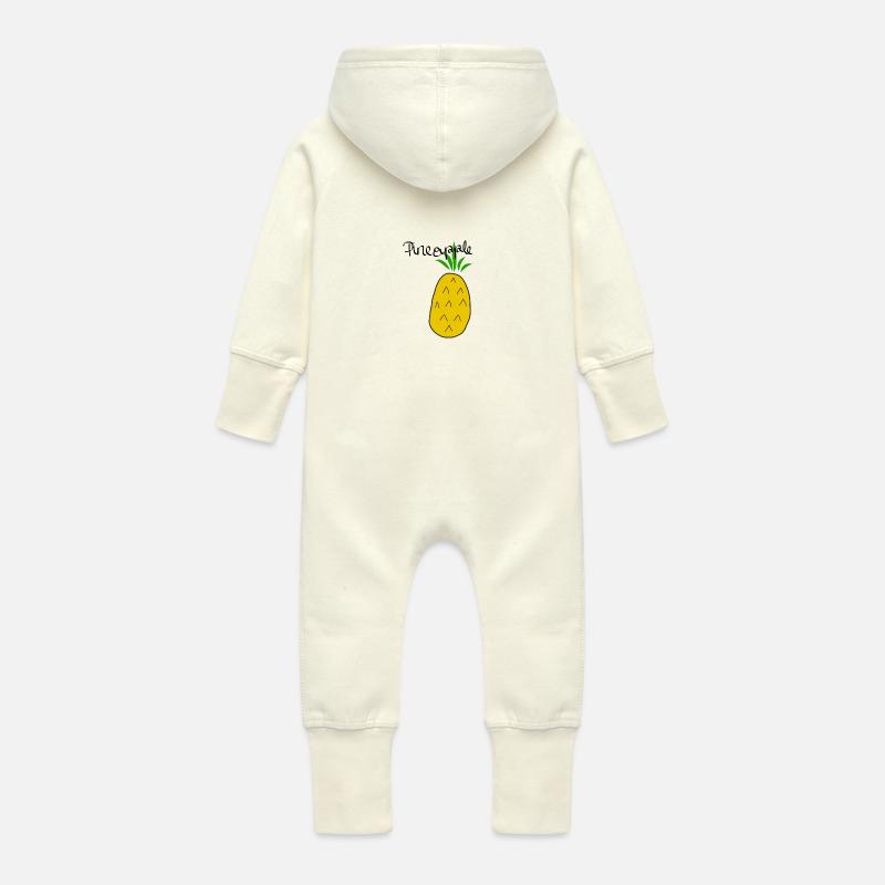 Pineapple - Baby Bio Sweat Overall mit Kapuze - Vanille-Milchshake