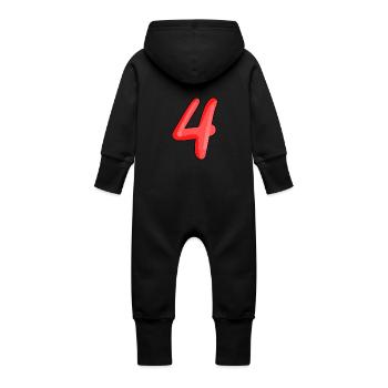 4 - Grenouillère à capuche bio en molleton Bébé - vanille - Dos