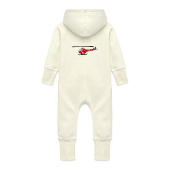 Hélicoptère Türkiye Flag Enfants - Grenouillère à capuche bio en molleton Bébé - vanille - Dos