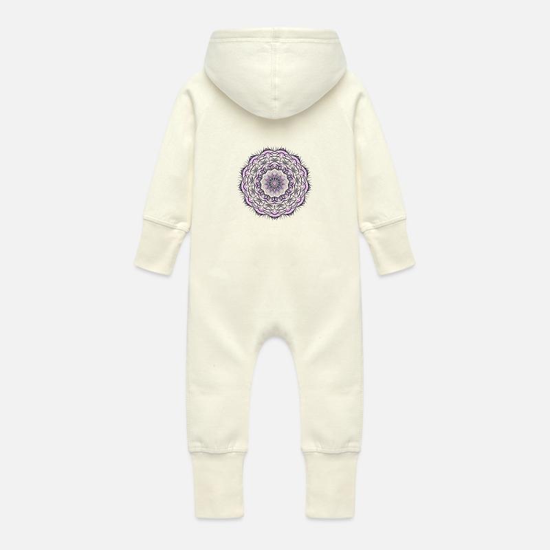 Mandala - Baby Bio Sweat Overall mit Kapuze - Vanille-Milchshake