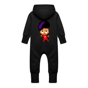Der tanzende Retropopper - Baby Bio Sweat Overall mit Kapuze - Vanille-Milchshake - Hinten