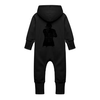 street-art objective of the police - Baby Organic Sweat Overalls With Hood - vanilla - Back